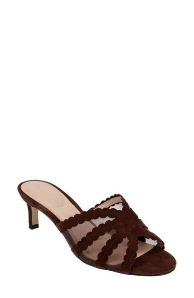 Pelle Moda Vione Kitten Heel Slide Sandal In Brown