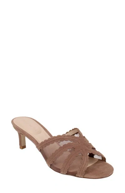 Pelle Moda Vione Kitten Heel Slide Sandal In Brown