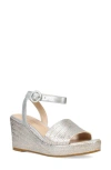 Pelle Moda Wilder Espadrille Wedge Sandal In Silver