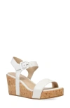 Pelle Moda Wiltz Ankle Strap Platform Wedge Sandal In White