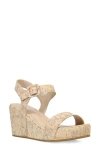 Pelle Moda Wiltz Ankle Strap Platform Wedge Sandal In White Washed
