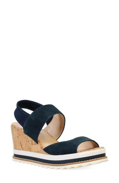 Pelle Moda Winta Platform Wedge Sandal In Midnight