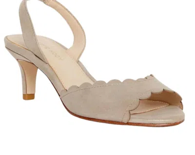 Pelle Moda Women's Benet Sandal In Dark Taupe Shimmer Suede In Multi