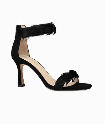 Pelle Moda Women's Breece Mid Heel Sandals In Black Kid Suede In Multi