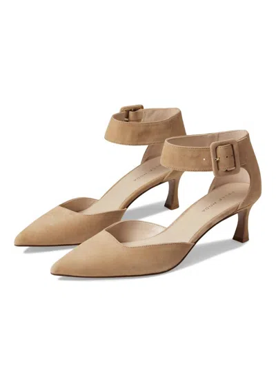 Pelle Moda Women's Ciann Ankle Strap Pump In Latte Suede In Multi