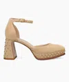 PELLE MODA WOMEN'S DIETTA HEEL IN LATTE KID SUEDE