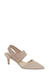 Pelle Moda Women's Keys Slingback Pump In Mushroom Suede
