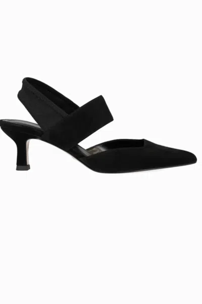 Pelle Moda Women's Kiam Low Heel Slingback Pump In Black Suede