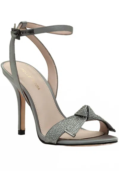 Pelle Moda Women's Kim Sandal In Pewter Satin In Black