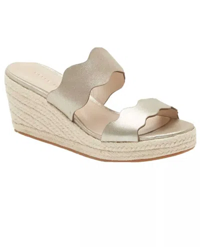 Pelle Moda Women's Krew Wedge Sandals In Platinum Gold Metallic Suede