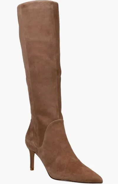 Pelle Moda Women's Lidya Knee High Boot In Taupe Kid Suede In Multi