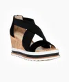 Pelle Moda Women's Medina Wedge Sandals In Black In Black