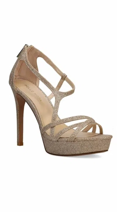 Pelle Moda Women's Oneda X Platform Rear Zip Platform Sandals In Gold In Brown