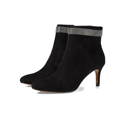 Pelle Moda Women's  Yori Bootie M Black Suede Pointed Toe Stiletto Heel Htat156