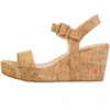 Pelle Moda Women's Wiltz Wedge Sandals In Natural Cork In Neutral