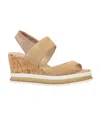 Pelle Moda Women Westyn Wedge Sandal In Latte Kid Suede In Multi