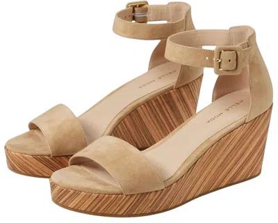 Pelle Moda Women's Witten Wedge Sandals In Latte Suede In Neutral