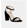 Pelle Moda Women's Zia Suede Block Heels In Black Kid Suede In Multi