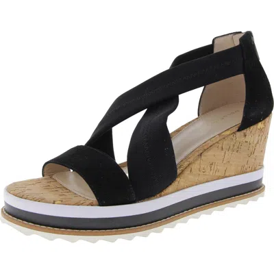 Pelle Moda Womens Criss-cross Wedge Heels In Black