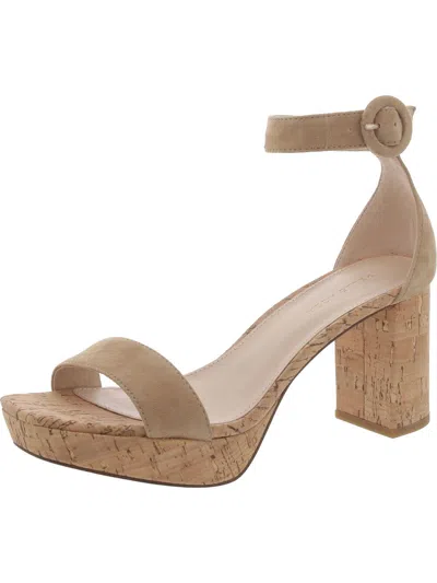 Pelle Moda Womens Leather Ankle Strap Heels In Beige