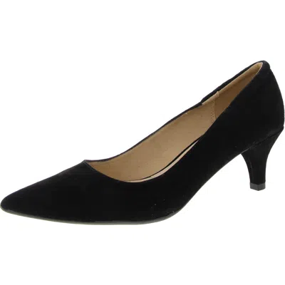 Pelle Moda Womens Padded Insole Suede Kitten Heels In Black