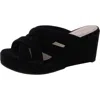 Pelle Moda Wilona Platform Wedge Slide Sandal In Black