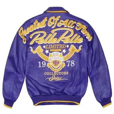 Pre-owned Pelle Pelle Men's  Leather Jacket Purple All Time Greatest Limited Edition, Pure