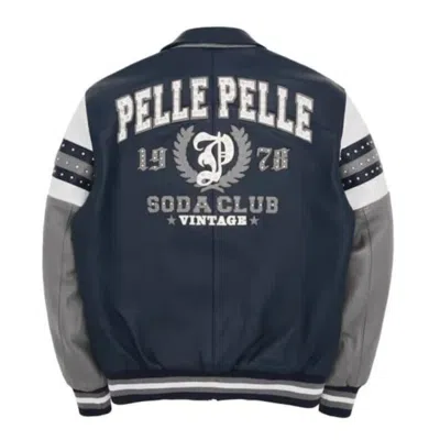 Pre-owned Pelle Pelle Vintage Arches Leather Jacket |  Coat | Pelle Coat | Leat In Blue