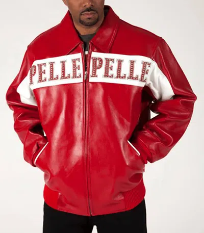 Pre-owned Pelle Pelle Vintage Worlds Best Quality Red And White Jacket