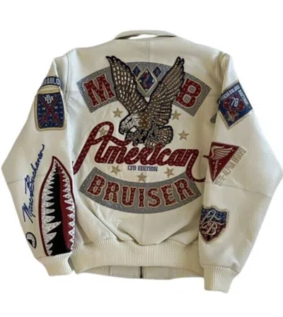 Pre-owned Pelle Pelle White American Bruiser Plush Leather Jacket - Pelle Coat - Marc Buch