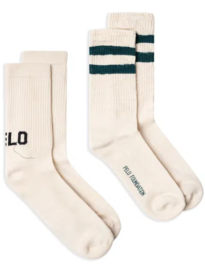 Pelo Foundation Socks Destroyed Set Of 2 In Neutral