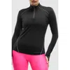 Peloton Active Brushed Jersey ¼ Zip In Black
