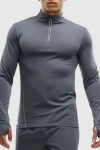 Peloton Active Brushed Jersey ¼ Zip In Gray