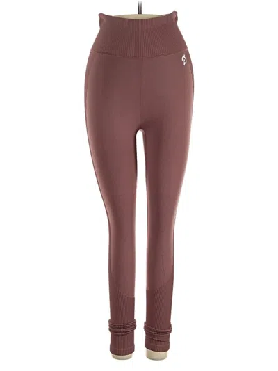 Pre-owned Peloton Active Pants In Burgundy