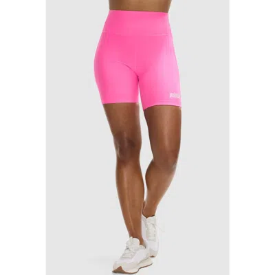 Peloton Cadent 7" High Rise Pocket Bike Short In Pink