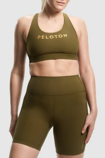 Peloton Cadent Everyday Racerback Bra In Dark Olive