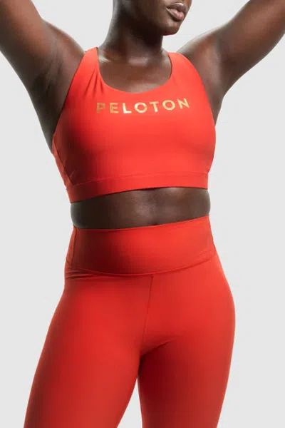 Peloton Cadent Everyday Racerback Bra In Fire Red
