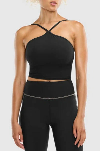 Peloton Cadent Halter Longline Bra In Black