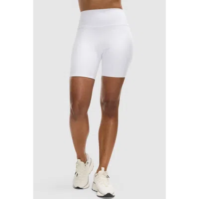 Peloton Cadent High Rise Pocket Bike Short 7" In White