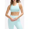 Peloton Cadent Mid Neck V Strap Bra In Clearwater