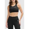 Peloton Cadent Mid Neck V Strap Bra In Jet Black