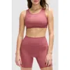 Peloton Cadent Mid Neck V Strap Bra In Roan Rouge