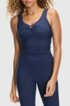 Peloton Cadent O-ring Ruched Tank In Navy