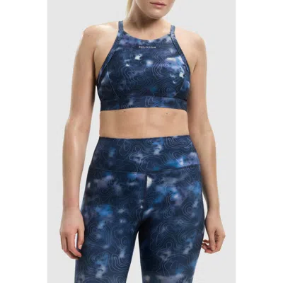 Peloton Cadent Racer Front Bra In City Grit Print