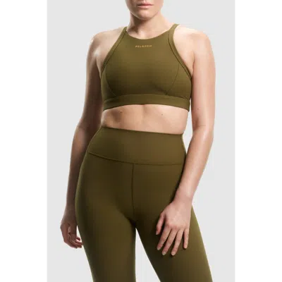 Peloton Cadent Racer Front Bra In Dark Olive