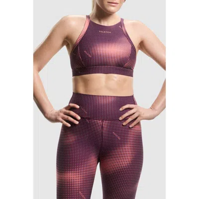 Peloton Cadent Racer Front Bra In Halftone Cedar Print