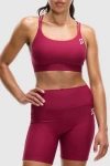 Peloton Cadent Strappy Elevate Bra In Beet Red