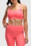 Peloton Cadent Strappy Elevate Bra In Coral, Buenas Vibras