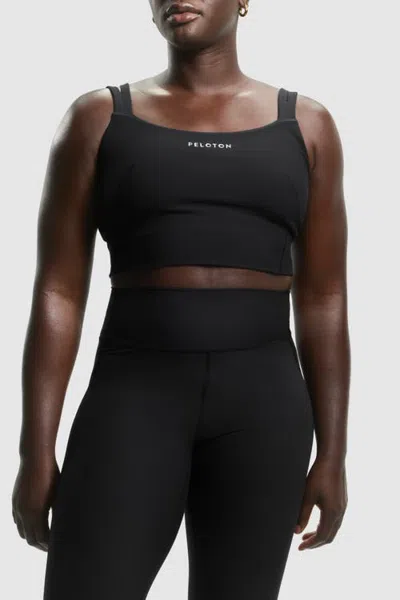Peloton Cadent Strappy Open Back Bra In Black