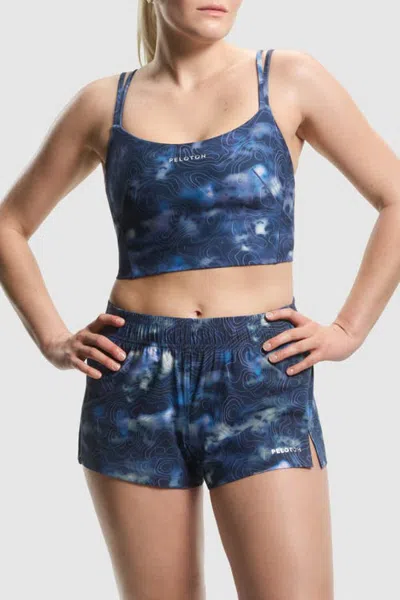Peloton Cadent Strappy Open Back Bra In City Grit Print